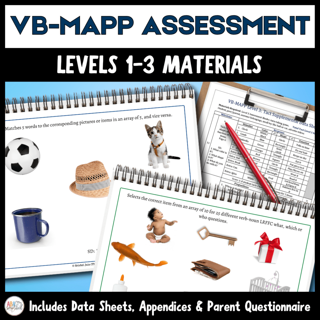 VB-MAPP Assessment kit level 1, level 2, level 3