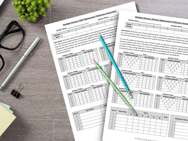 editable preference assessment data sheet