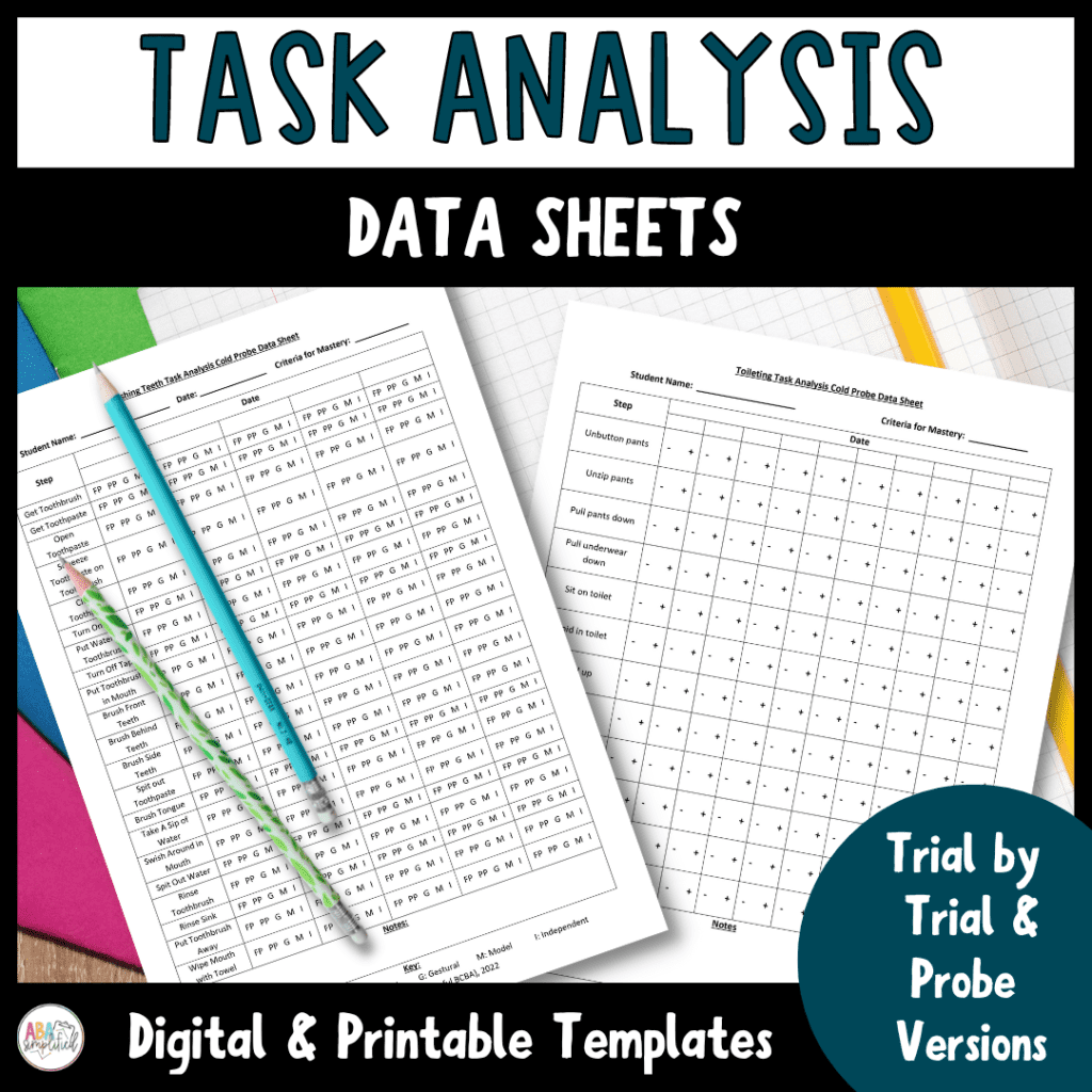 task analysis data sheets aba therapy